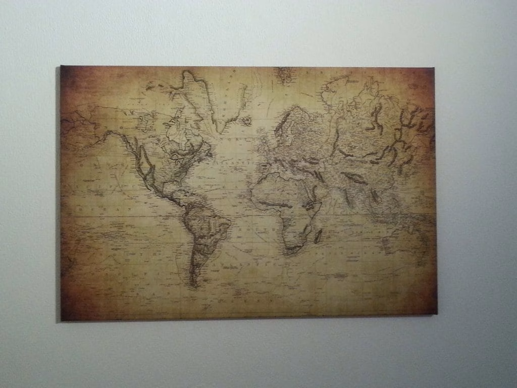 Wereldkaart op canvas