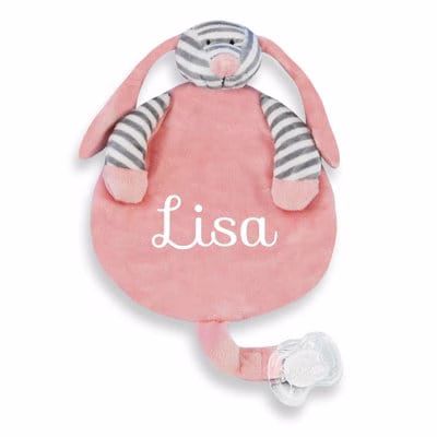 Gepersonaliseerde kraamcadeaus; Persoonlijke speendoek geborduurd met naam of tekst