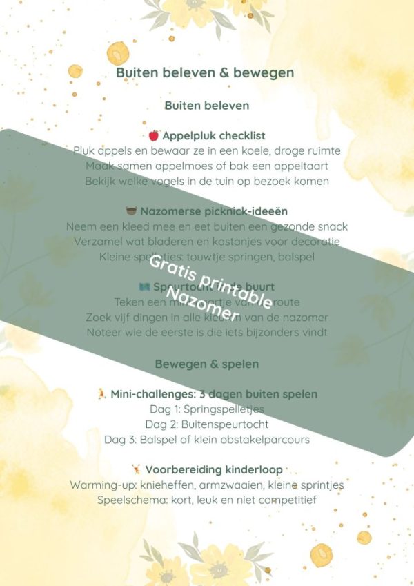 Gratis Printable Nazomer - 20+ activiteiten voor binnen en buiten - Afbeelding 3