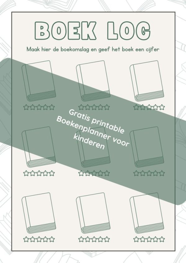 Gratis printable boekenplanner voor kinderen